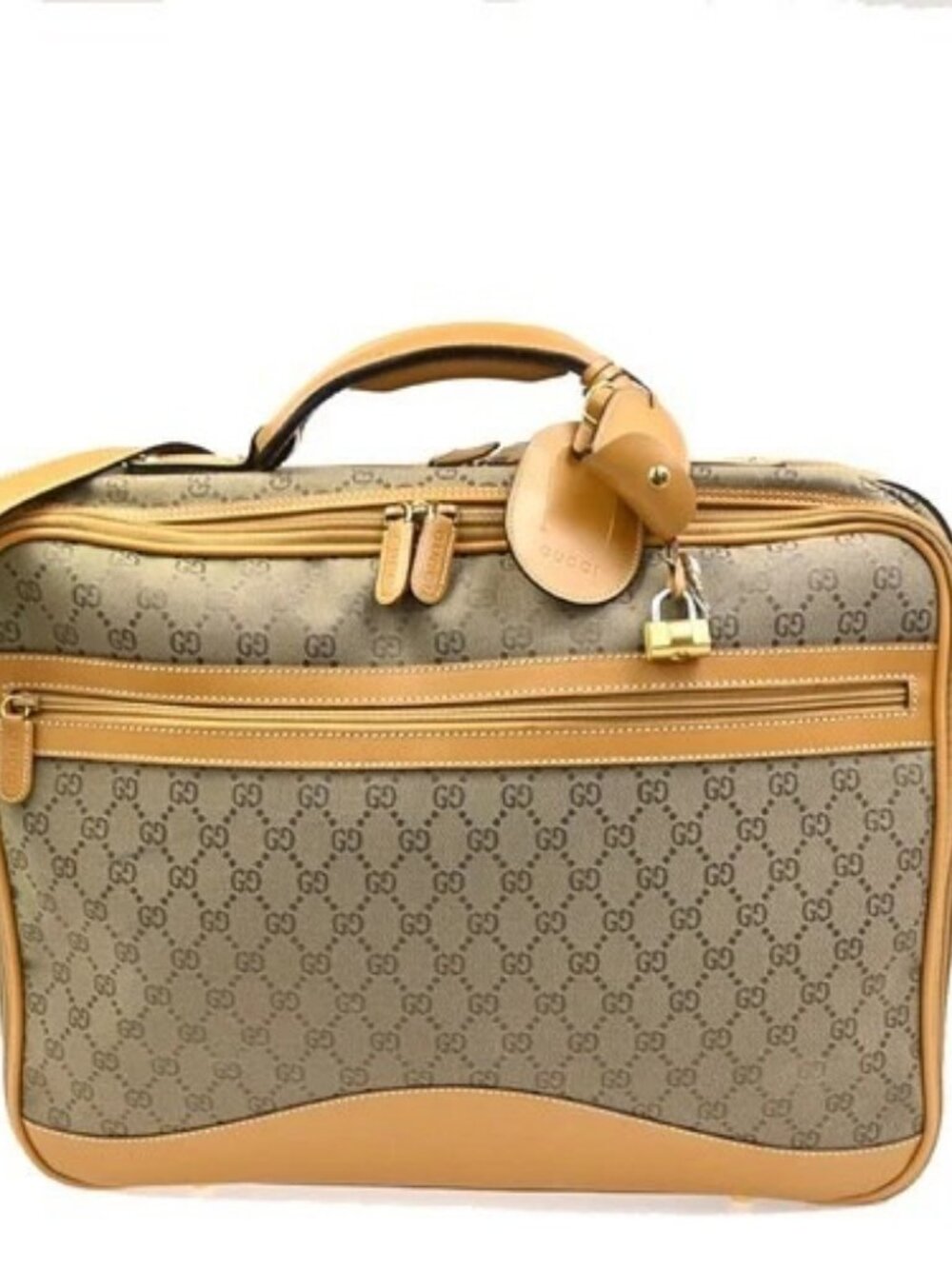 GUCCI GG Pattern 2Way Travel Shoulder Hand Bag Canvas Leather Brown GHW 34ZA245